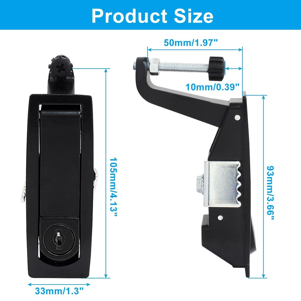 2 Pcs Compression Latch Lock, Zinc Alloy Trigger Latch Lock Adjustable Lever ...