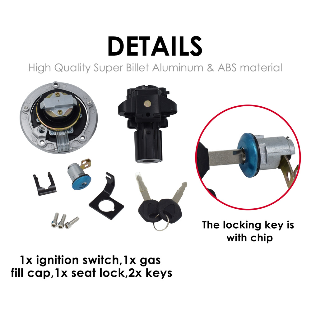 Motorcycle Ignition Switch Kit For Kawasaki Ninja Z800 ZX6R ZX600 ZX636 ZX10R