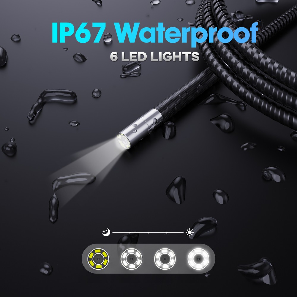 1080P 360° Rotation Borescope Endoscope Camera fit for iphone Android Type-C Kit