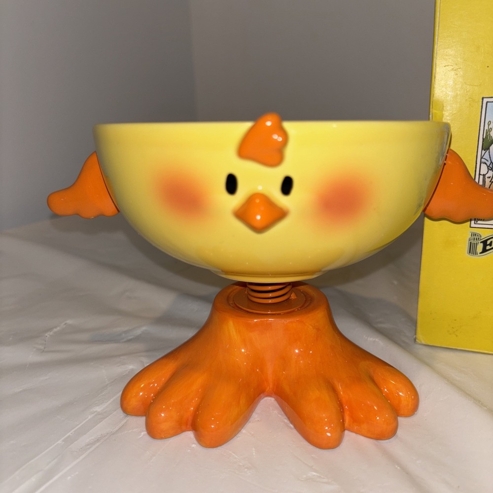 Yellow Ceramic Chick Chicken Dip Bowl, Candy Dish, Easter Time