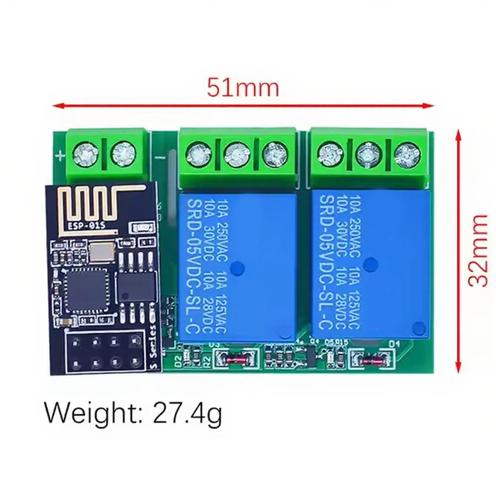 WiFi Relay ESP-01S Module Compatible with For ESP8266 for Home Projects