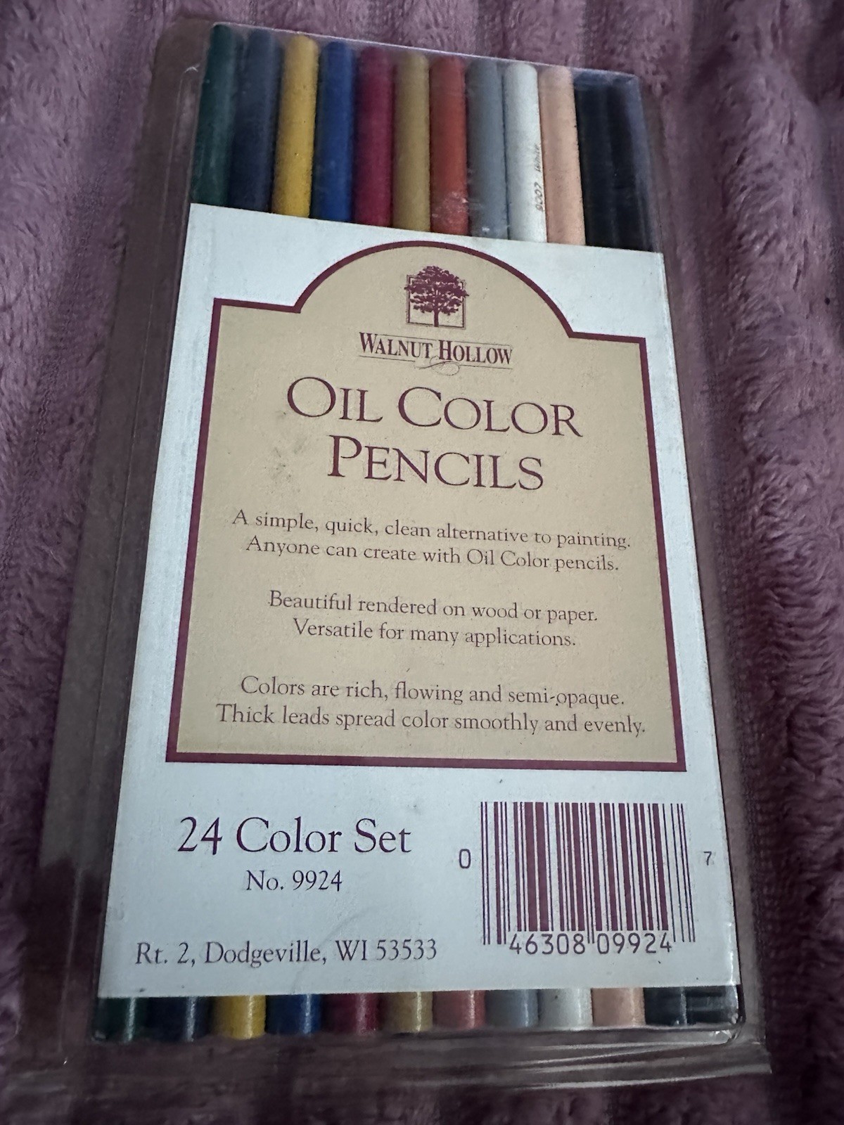 WALNUT HOLLOW OIL COLOR PENCILS 24 PACK NO 9924 NEW