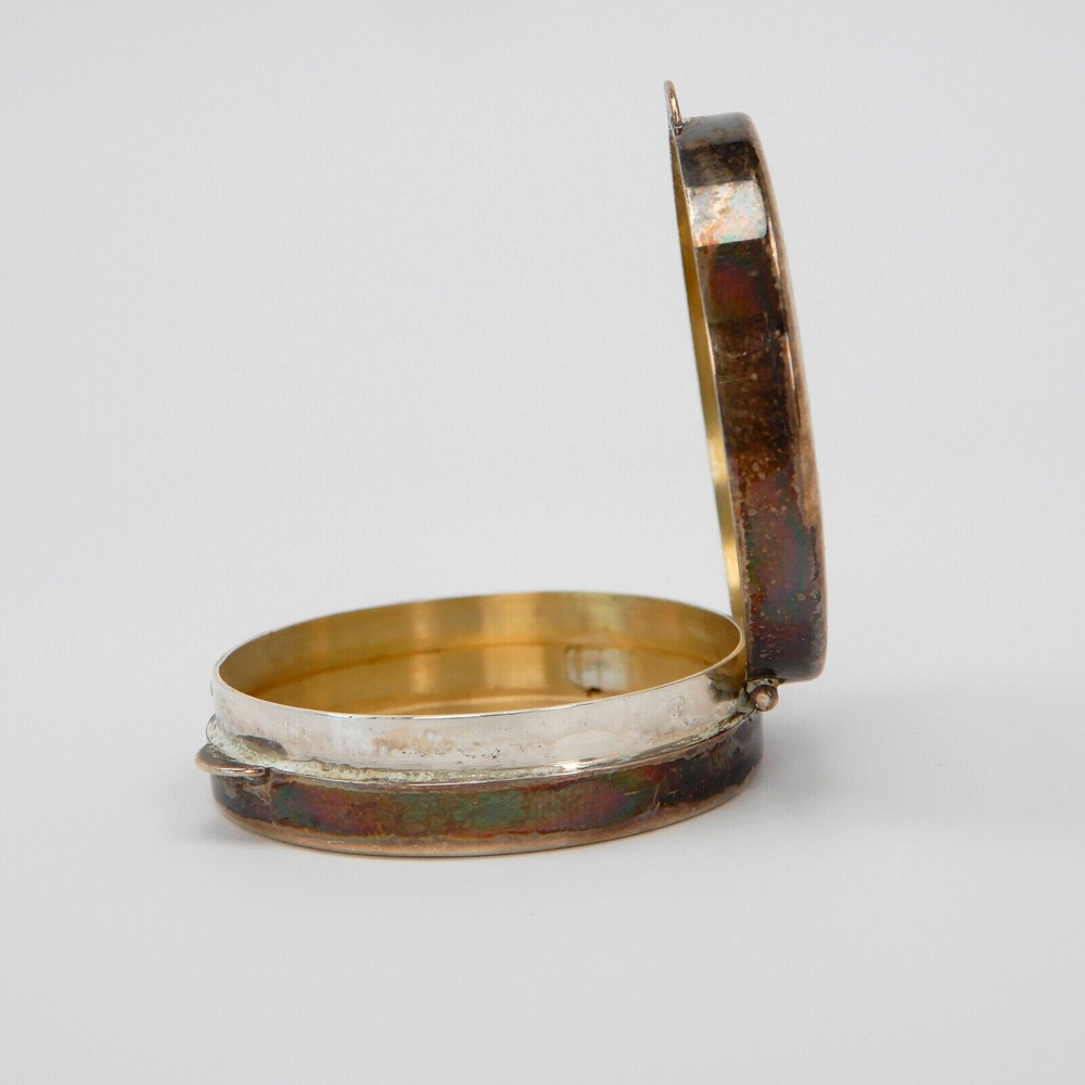 MONO Engraved "TMC" Round Solid STERLING Silver Compact Pill Box Pot 1.5" - 22g