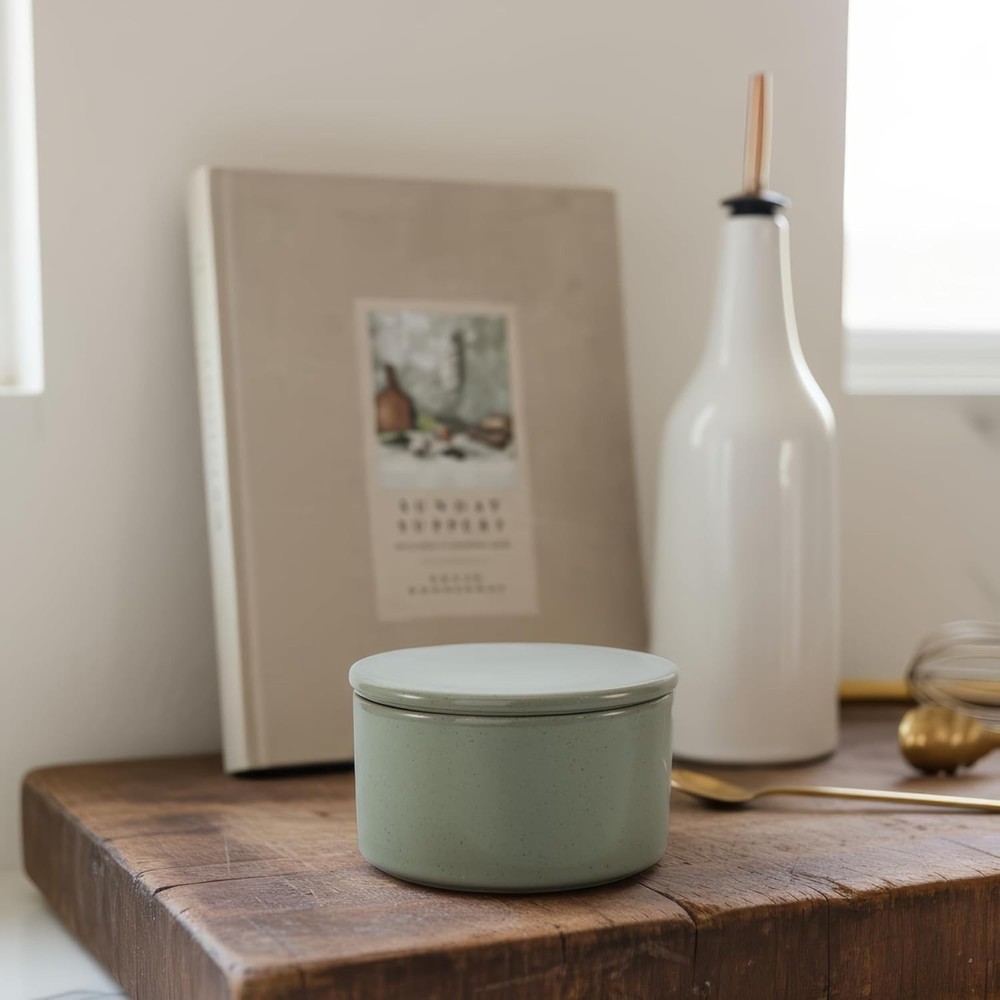 Beautiful Ceramic Salt Cellar with Lid - Spacious Container for Your Kitchen ...