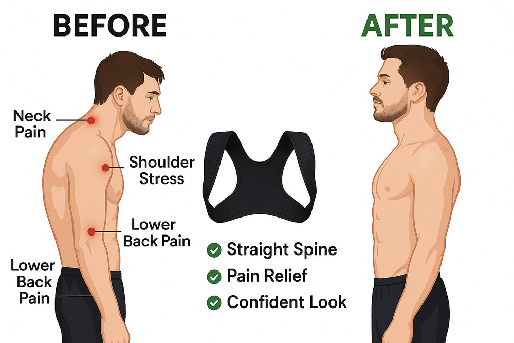 Back Brace Posture Corrector Adjustable Shoulder Support for Men Women