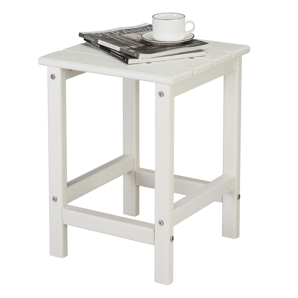 Square Side Table Pool Composite Patio Table HDPE End Tables for Backyard Garden
