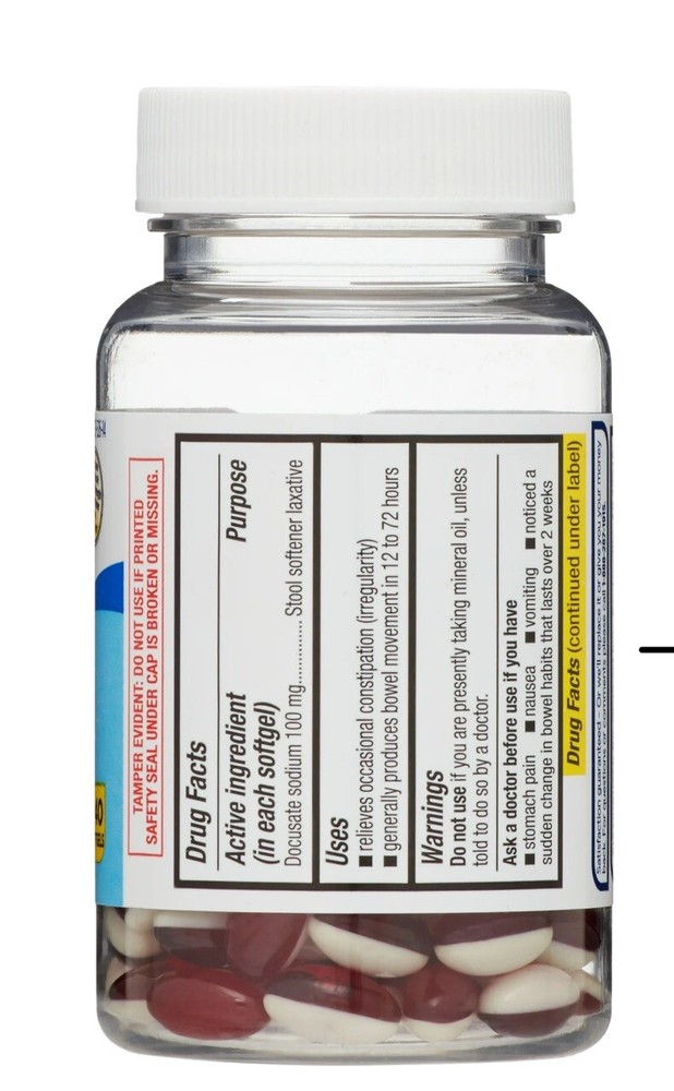 Equate Stool Softener Laxative Softgels for Constipation 140 count