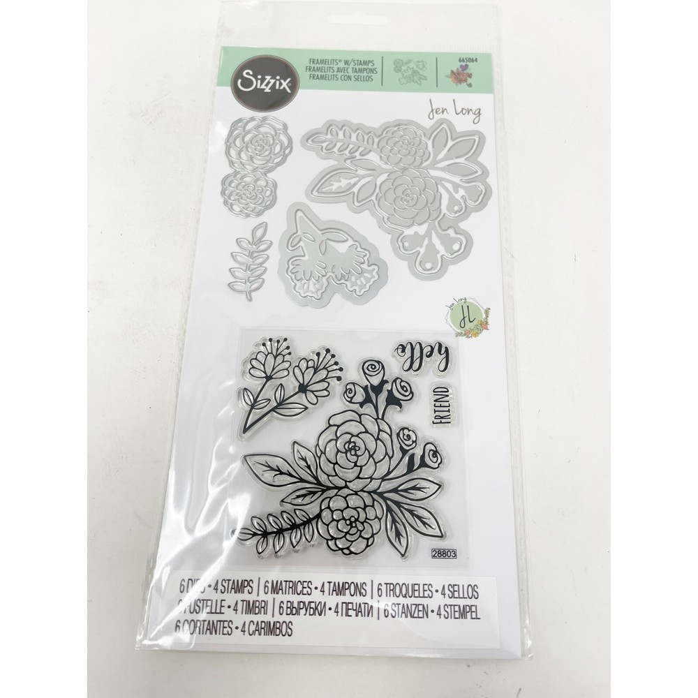 Sizzix Thinlits Floral Cutting Dies Summer Garden Flowers & Stamps Bundle NEW
