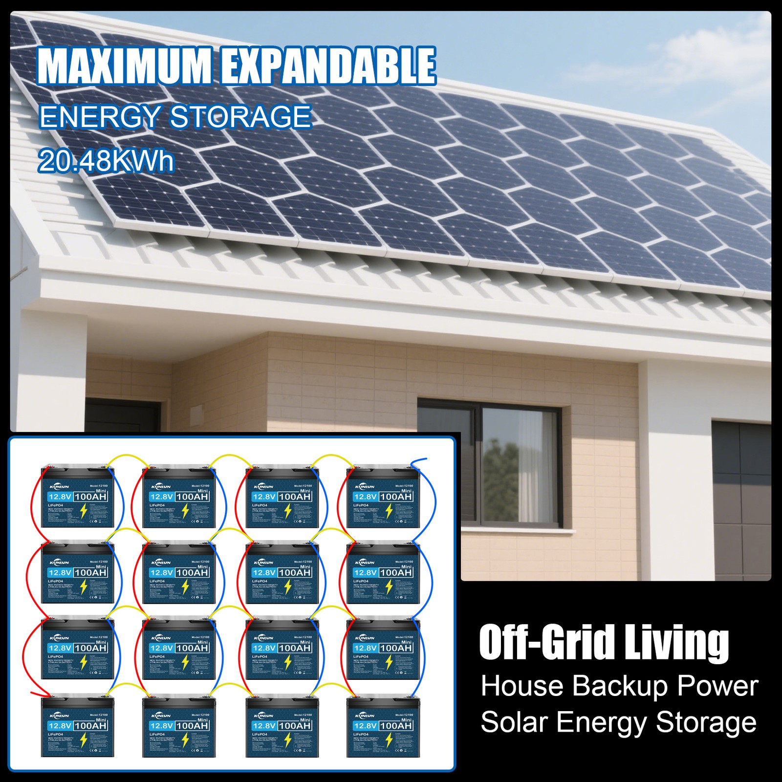 12V 100Ah LiFePO4 Lithium Battery 5000+ Deep Cycle For RV Marine Solar Off-grid