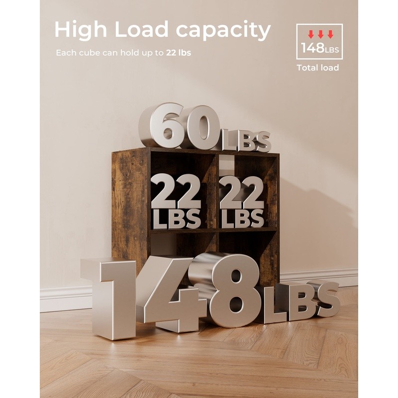 Wood Cube Storage Organizer W/ Removable Panels Home Office Living Room New