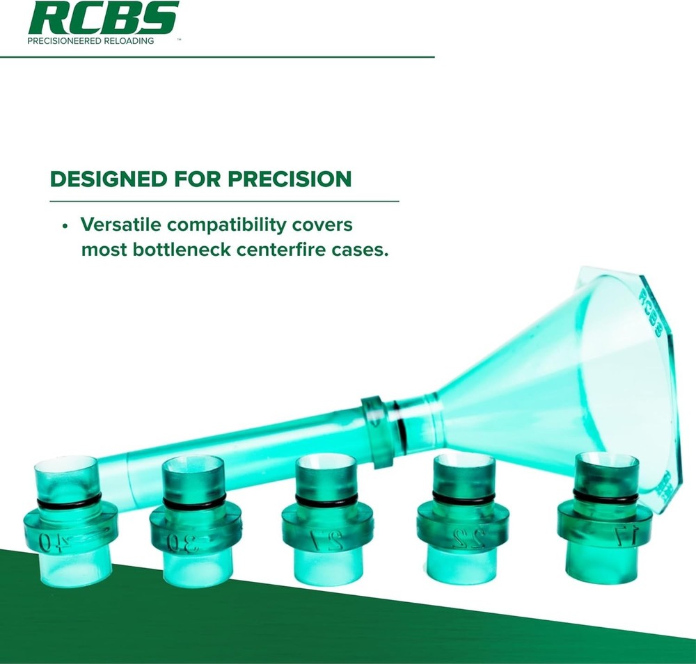 Efficient Quick Change Powder Funnel Kit for Multiple Calibers - Compact Size