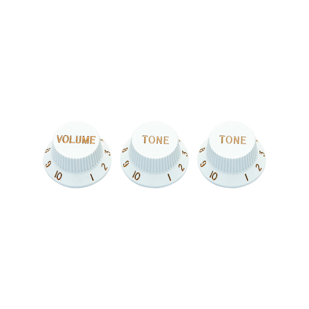 Guitar Speed Knobs 1 Volume 2 Tone Control Knobs for Fender Strat Electric White