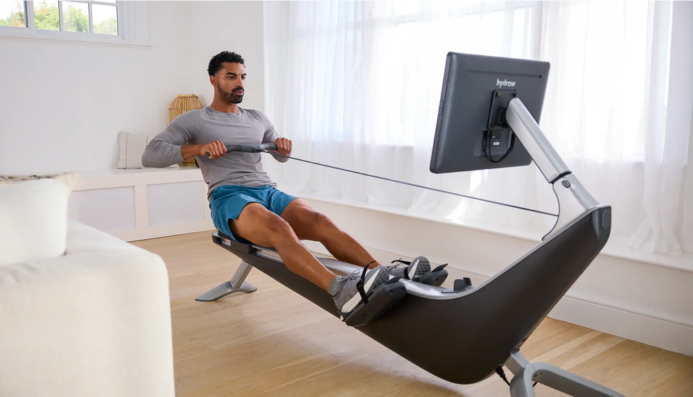 Hydrow Pro Rowing Machine with Immersive 22" HD Rotating Screen - Stows Upright