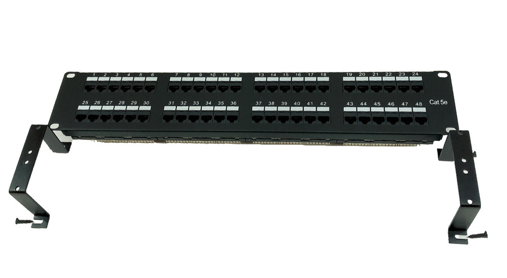 Quick Easy Bracket set to Mount Ethernet Cat6 Cat5e Patch Panel to Wall 2U
