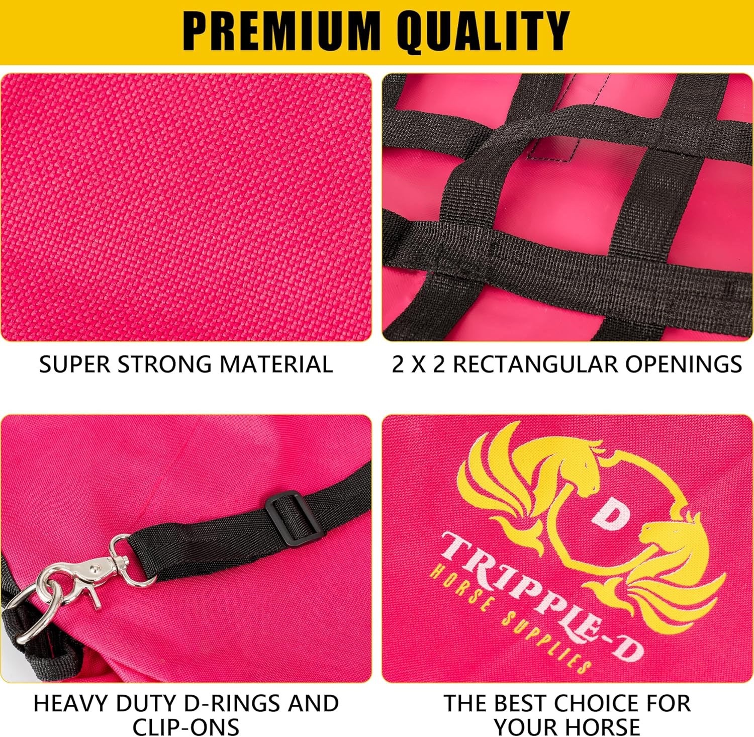 Tripple-D Horse Supplies top Loading Slow Feeder hay Bag Equipment Horses Goats