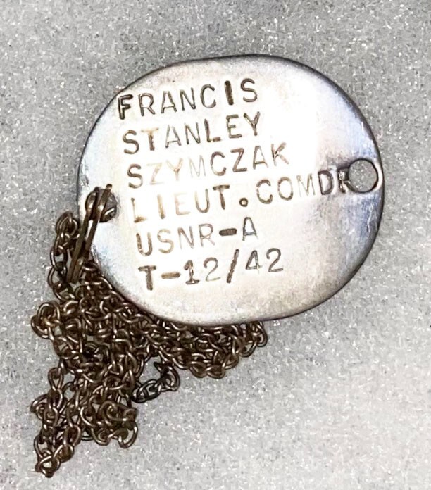WWII Single USNR Lieut Cmdr Francis Szymczak T-42 Dog Tag