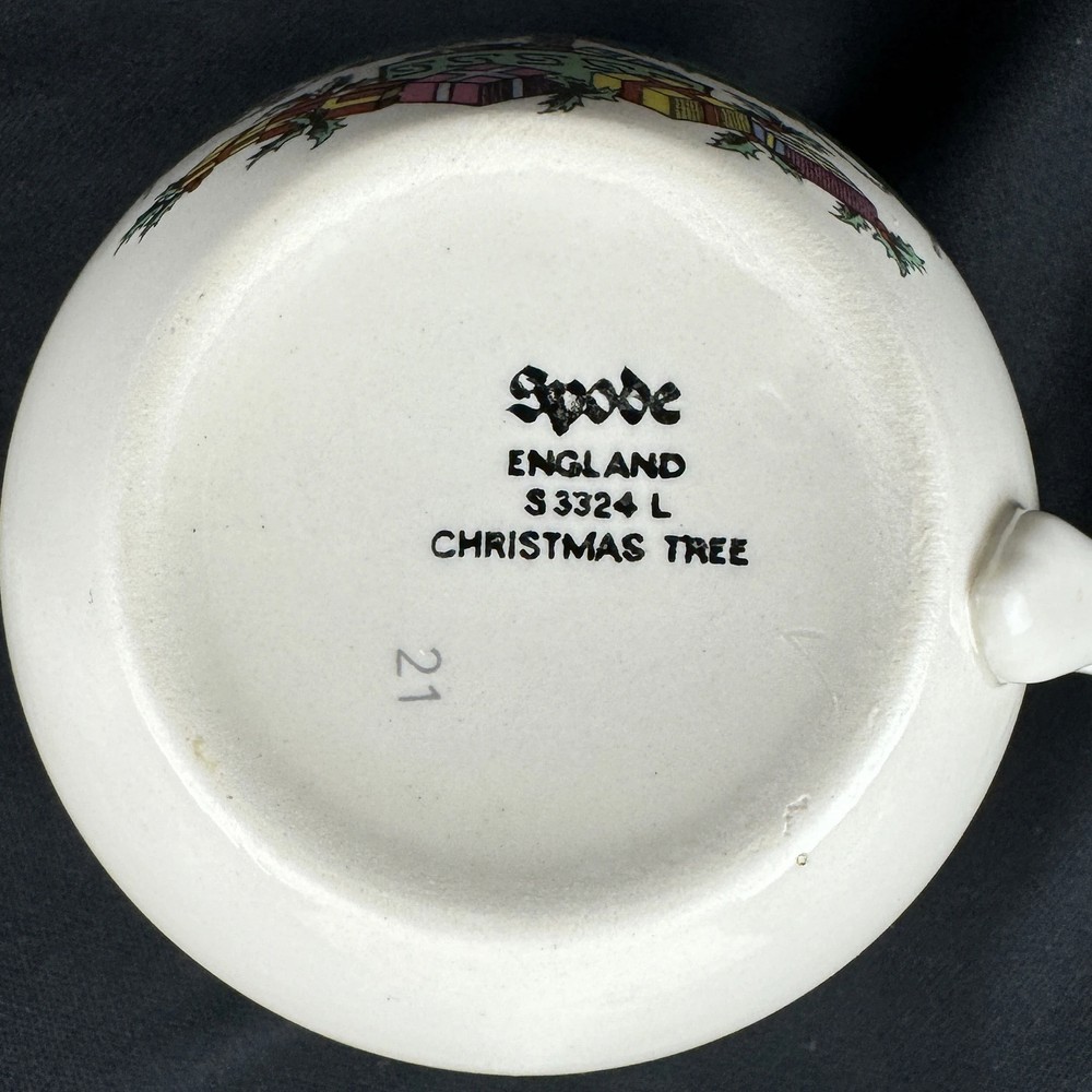Spode CHRISTMAS TREE (Green Trim) Flat Cup