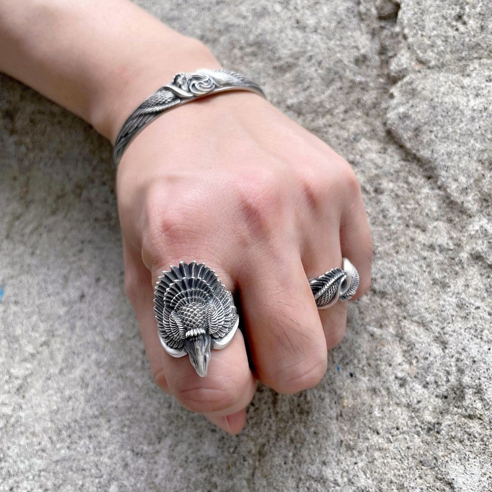 Vintage Wide Ring Men Adjustable Open Finger Ring