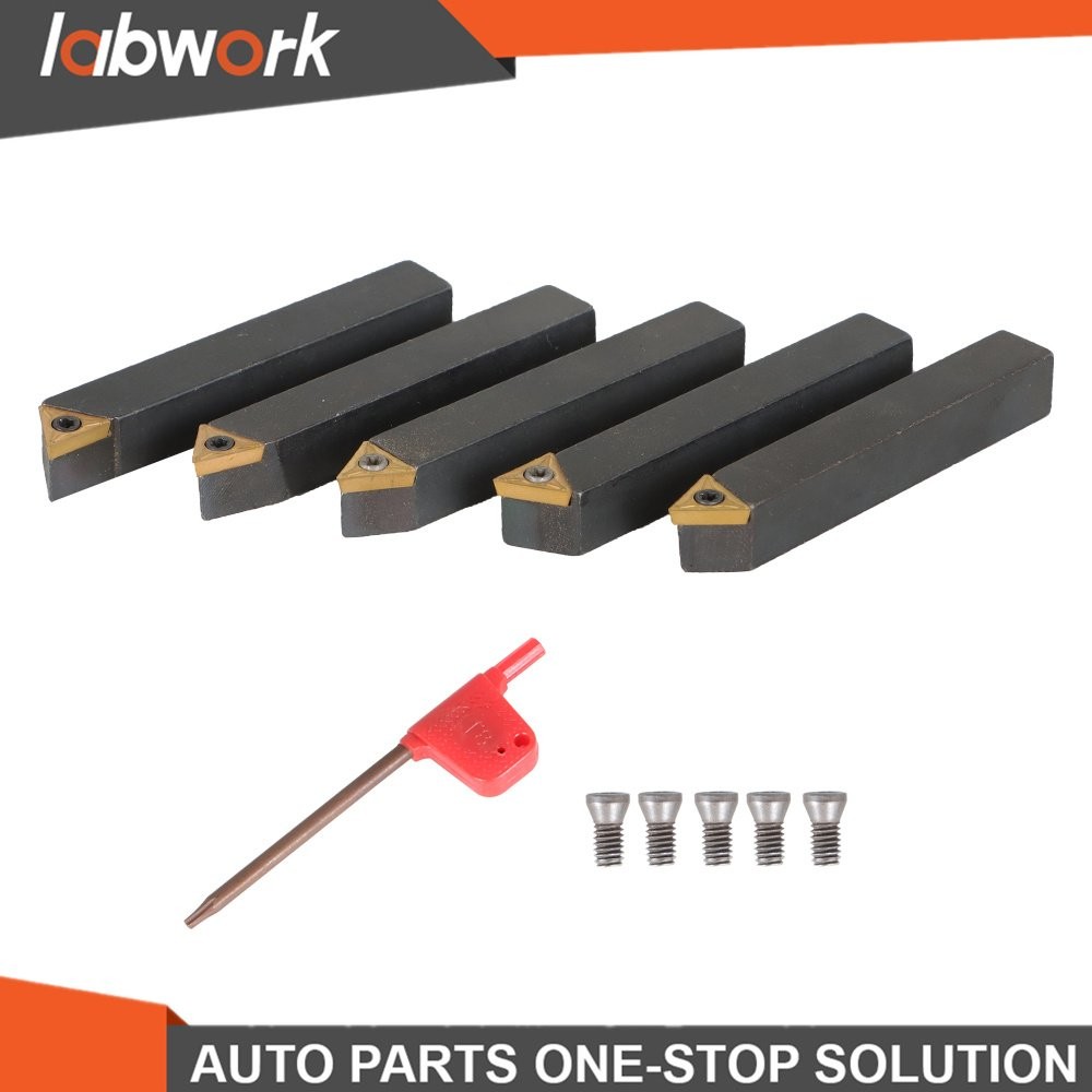 Labwork Carbide Indexable Turning Tool Bit With Carbide Inserts 5 PACK 3/8"