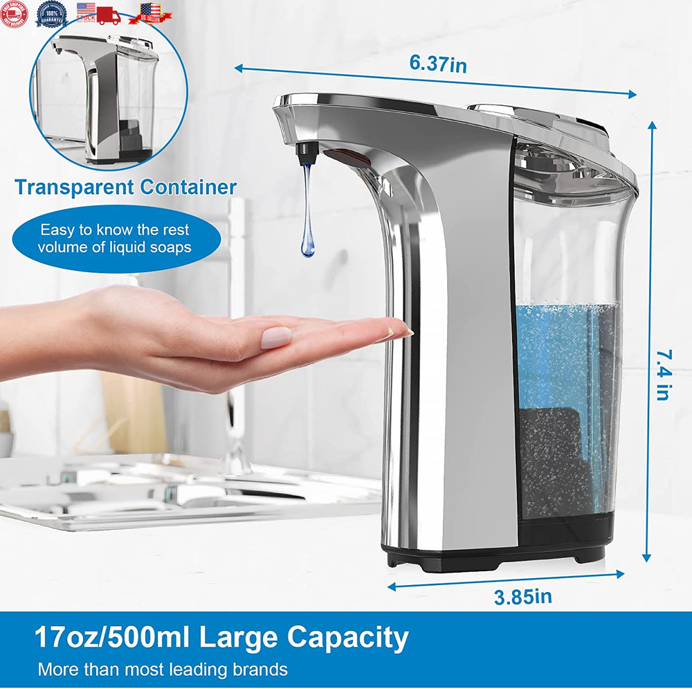 Touchless 17oz Automatic Soap Dispenser with Upgraded Infrared Sensor for Kitche