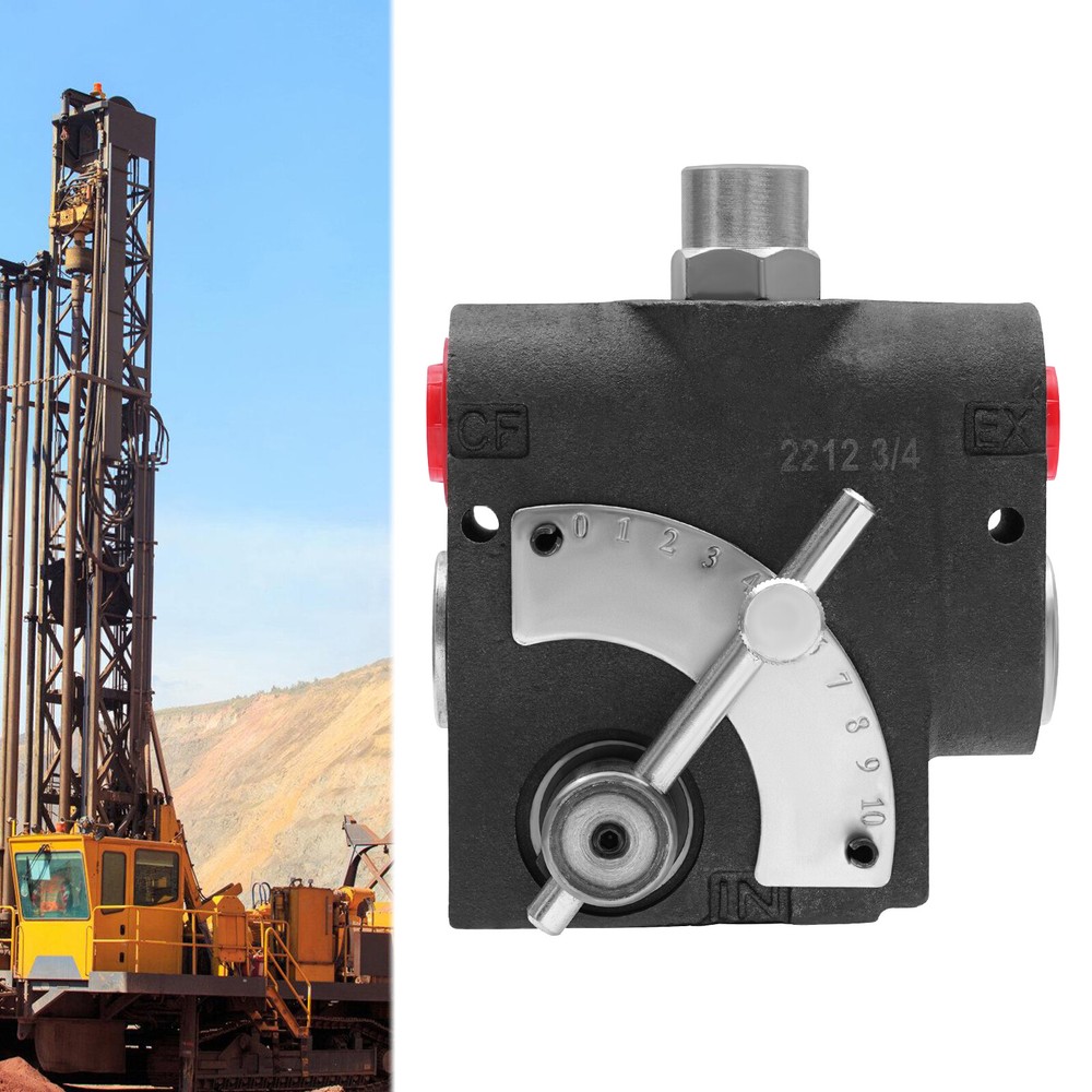 Hydraulic Adjustable Variable Flow Control Valve w/ Relief, 0-30 GPM, 3/4” NPT