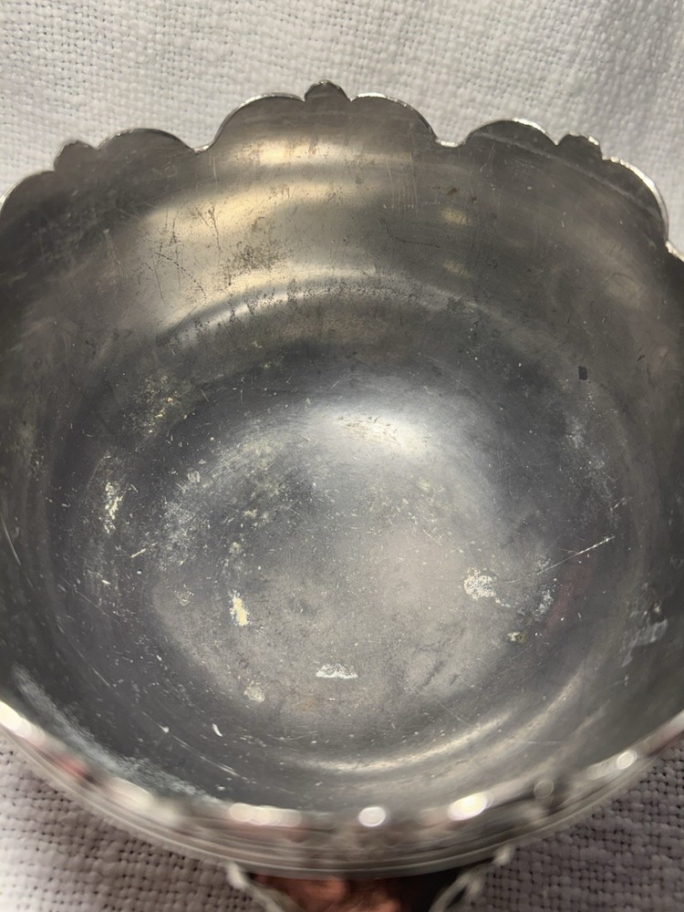 Victorian Style Monteith Bowl Hallmarked Silverplate