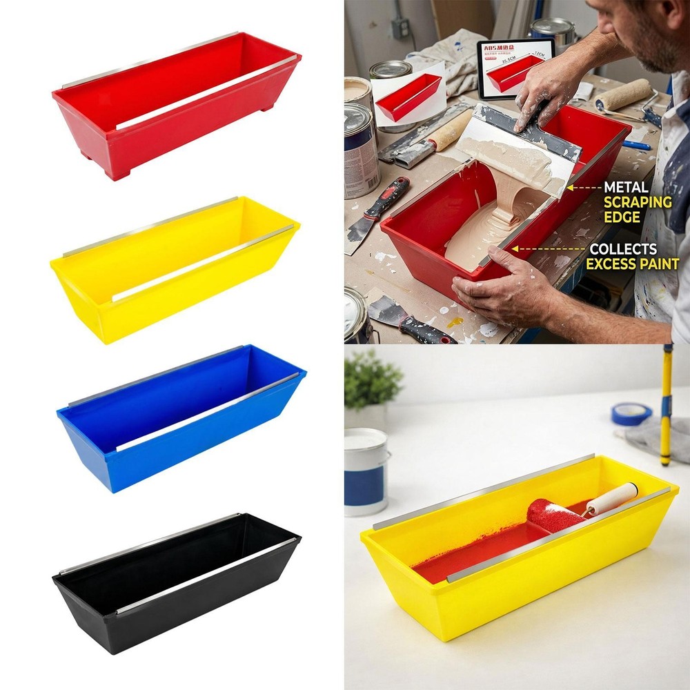 14 inch Mud Pan Paint Tray Rust Resistant with Sheared Edges Construction