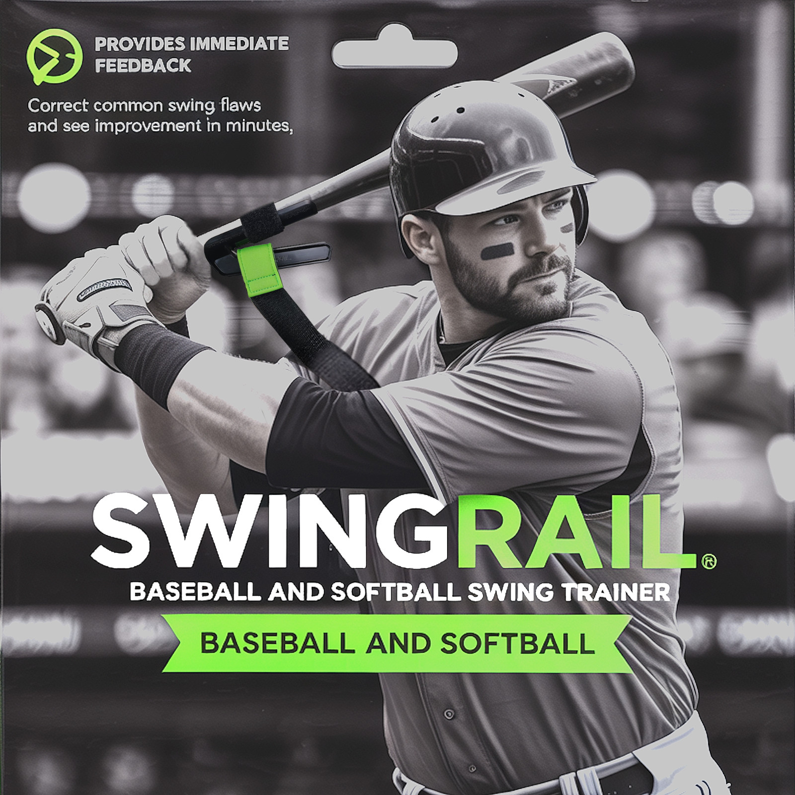 SWINGRAIL Baseball & Softball Swing Trainer - Batting Hitting Aid by SWINGRAIL