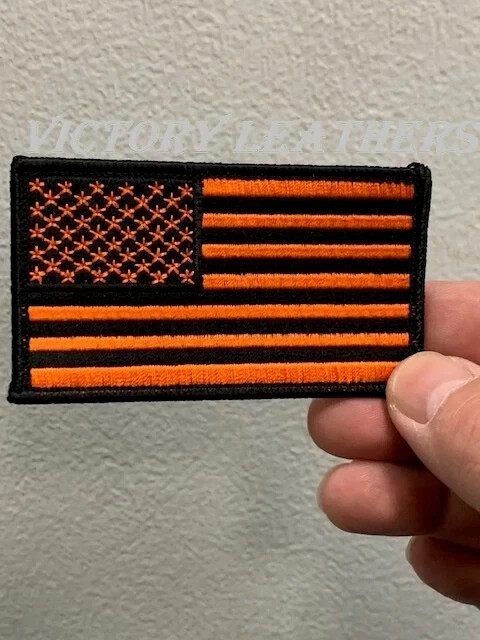 Black & Orange American Flag Patch