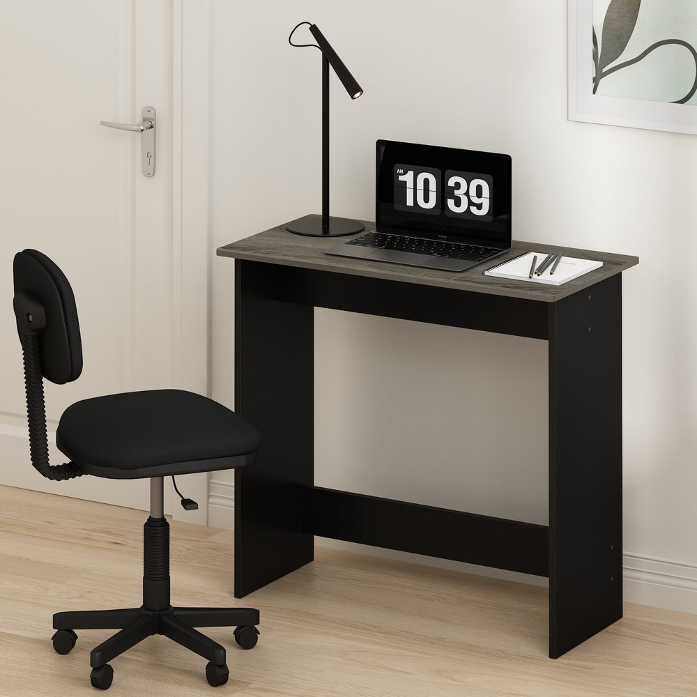Simplistic Study Table Columbia Walnut W Space Saving & Sturdy Construction