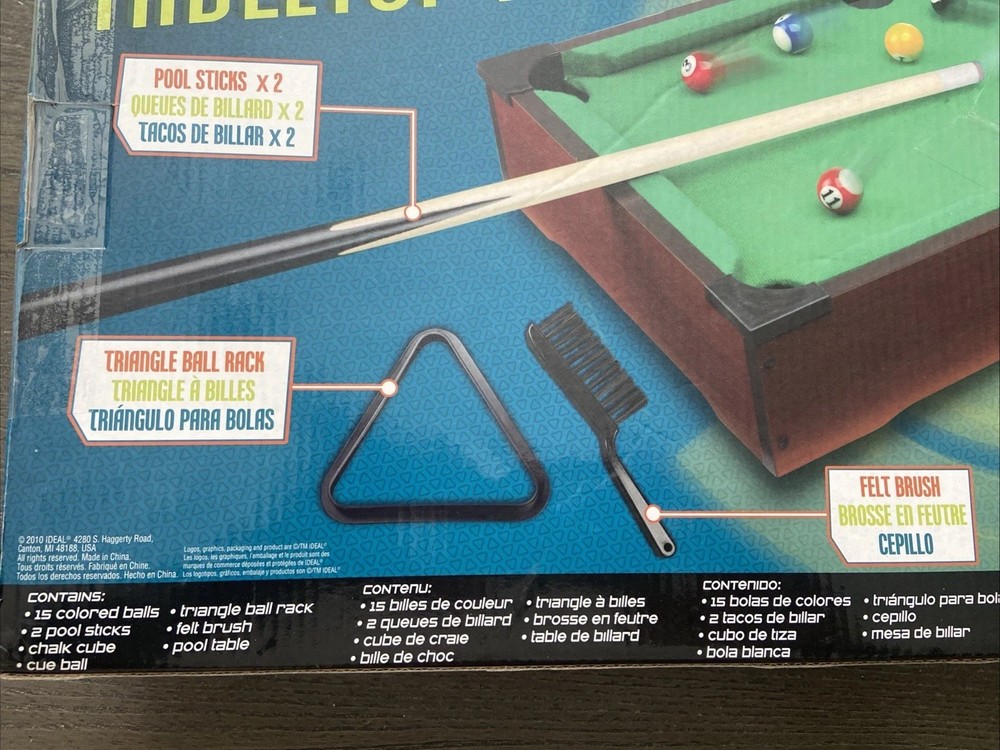 Ideal Rack 'Em Tabletop Pool game set