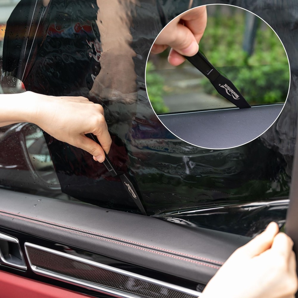 NEWISHTOOL Window Tint Tool, 5 PCS Black Corner Squeegee with Small,