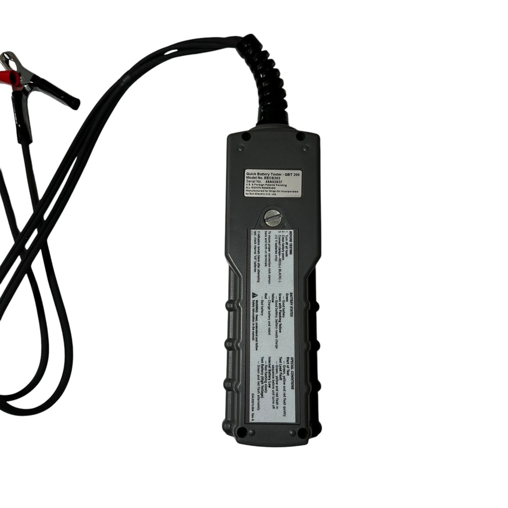 Snap On Quick Battery Tester QBT200 Model EECS303