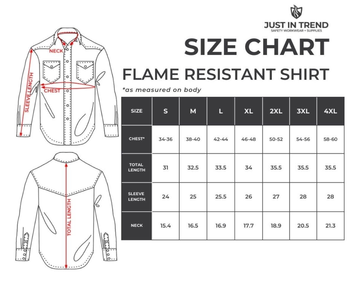 Flame Resistant FR Welding Shirt - Heavy Weight - 100% Cotton - 9 oz