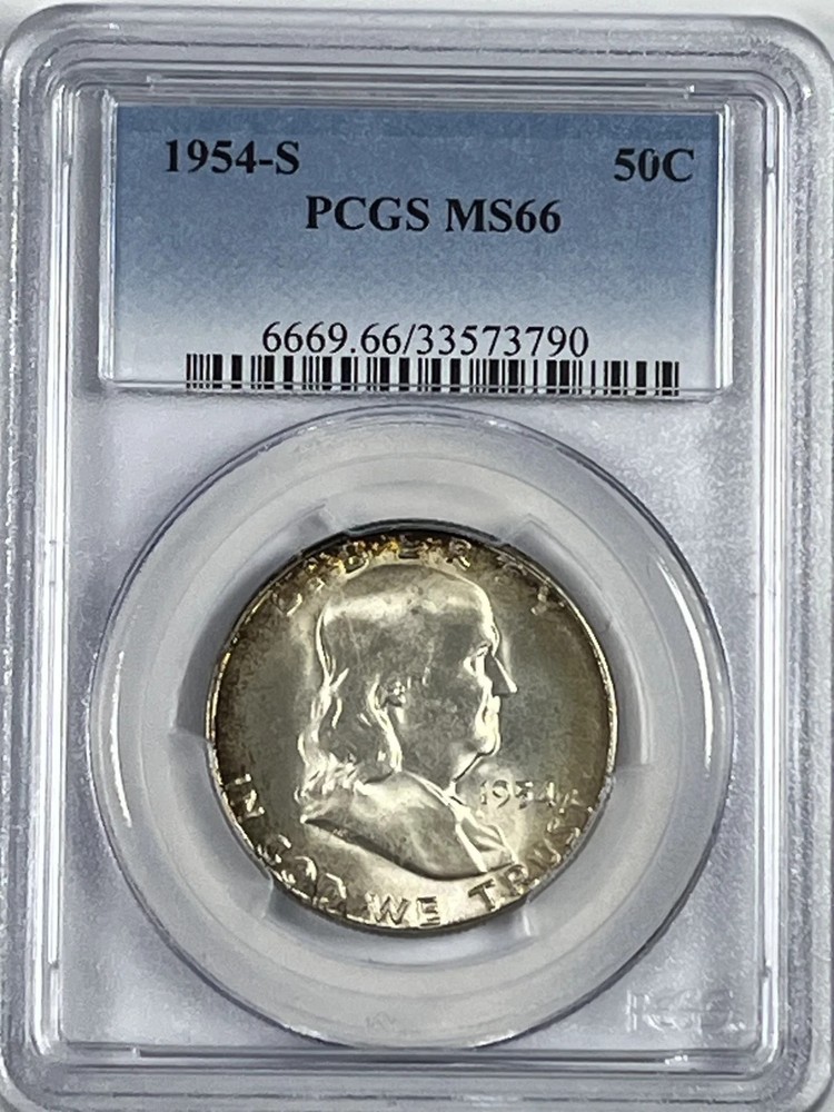 1954 S ** Franklin Half Dollar ** PCGS MS 66 ** Sharp **