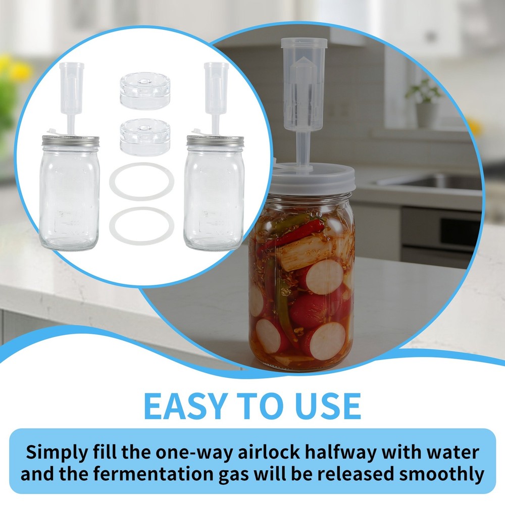2 Pack 32 Oz Jar Fermentation Kit, Fermentation Jars, Fermentation Lids,5012