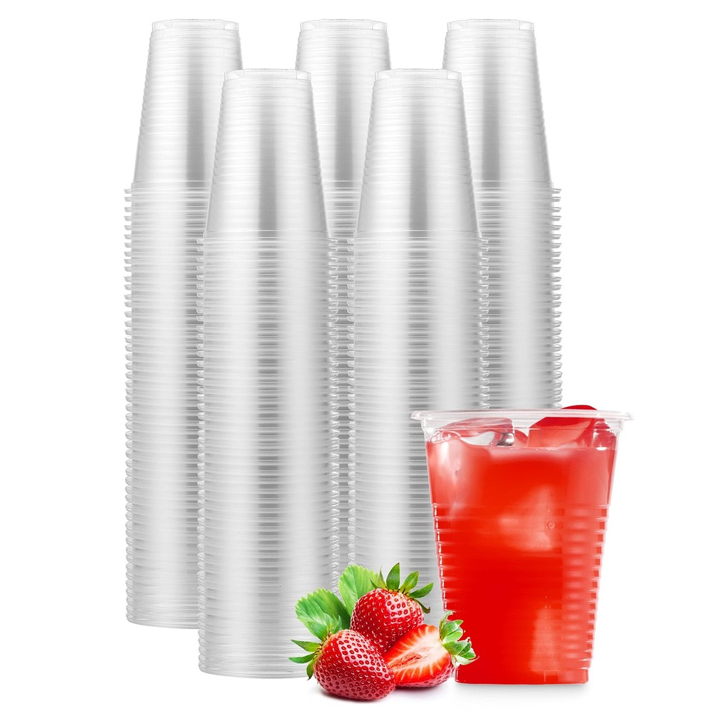 Munfix 500 Pack 7 Oz Clear Plastic Cups, Disposable Drinking 7 Oz,