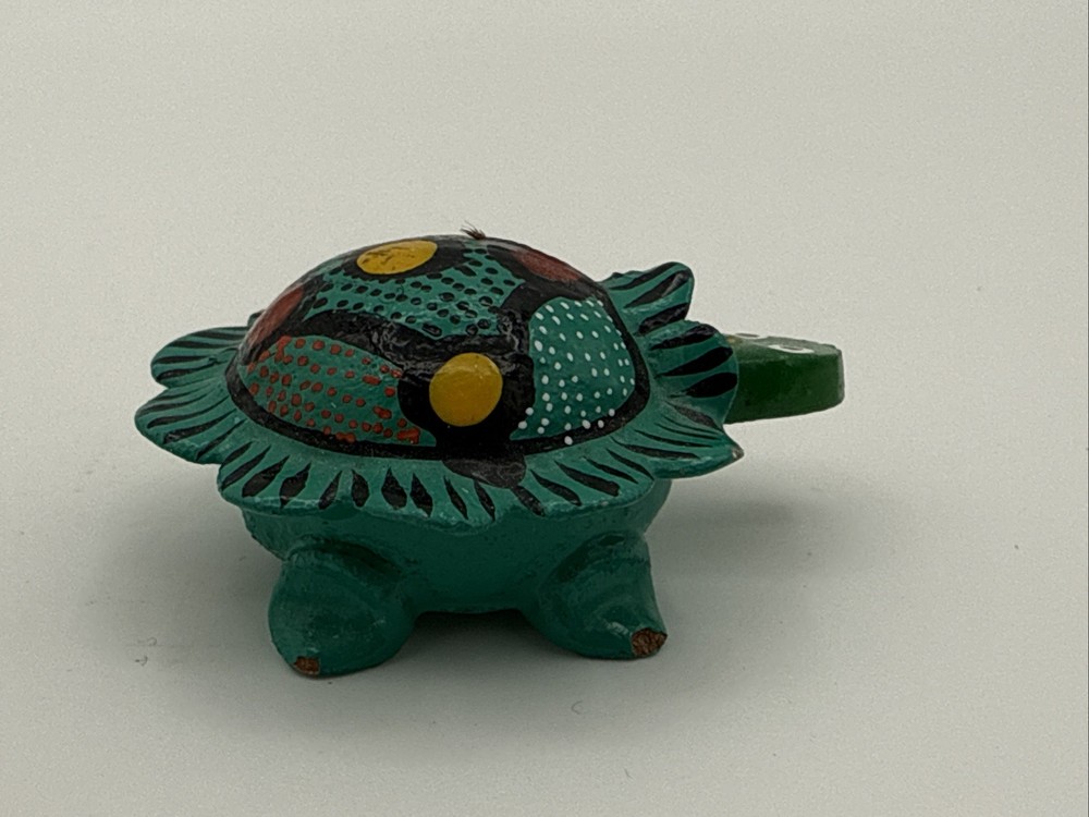 Mini Bobble-Head, Turtle Hand Crafted / Painted **Has Some Paint Chips**