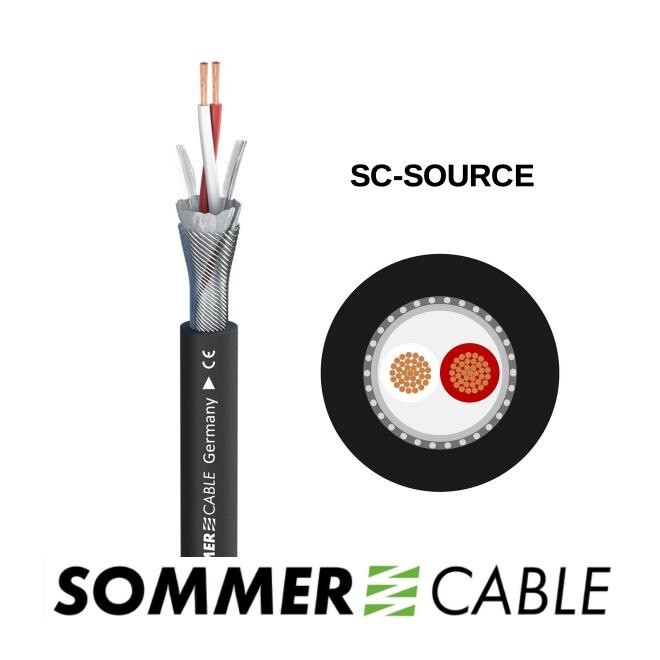 Sommer SC-Source Microphone Cable, 200-0101, Black – Bulk cable, per foot