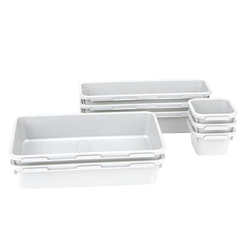 8-Pc Drawer Organizer Interlocking Storage Kitchen Office 9.25" L x 6.5" W x ...
