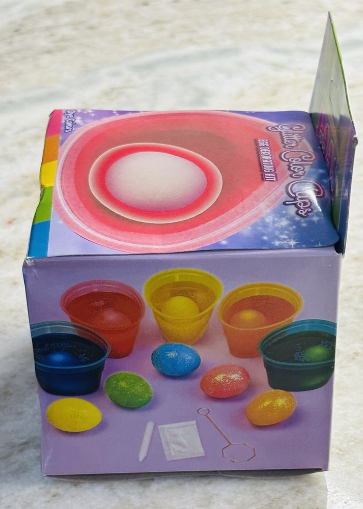 Glitter Color Cups Egg Decorating Kit PASS Dye Colors-Easter