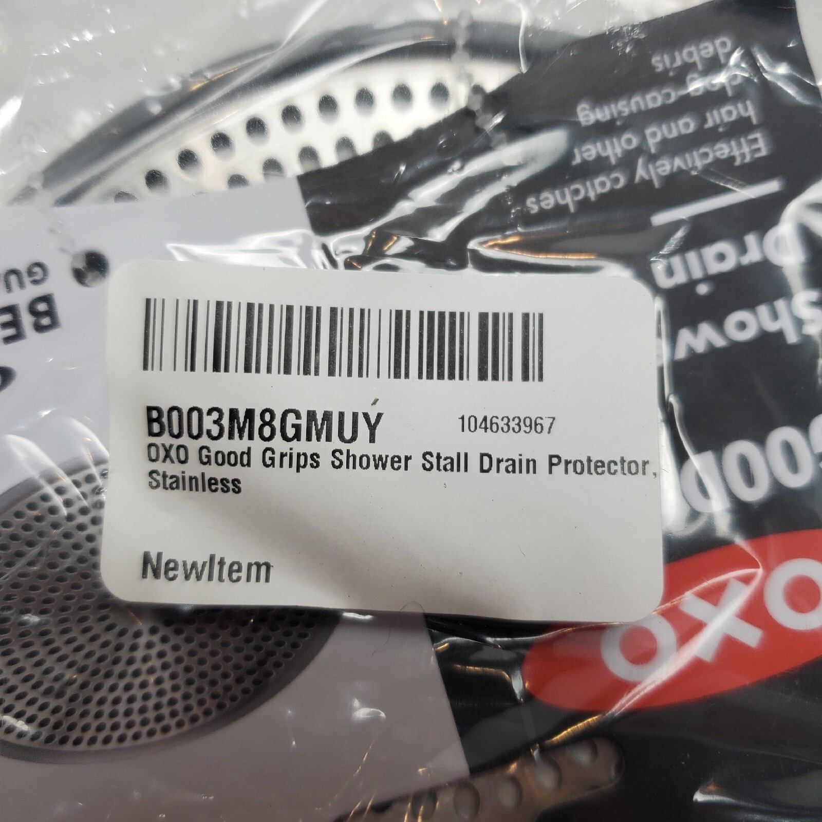 OXO Good Grips Shower Stall Drain Protector Stainless Steel Silicone Rim