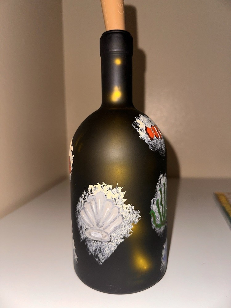 Hand Painted Bottle Night lamp Ocean Themed