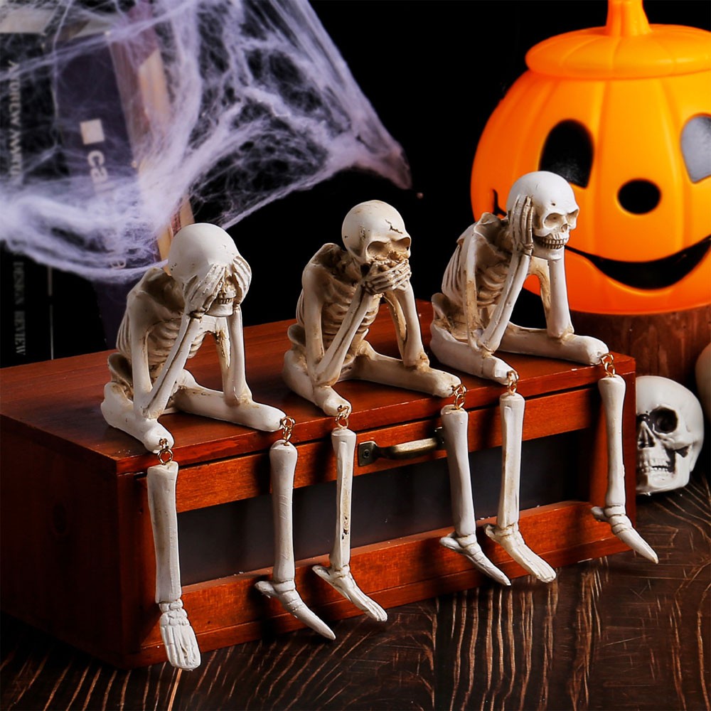 ViTLage Evil Skeleton Statues Resin Skeleton Shaped Ornament