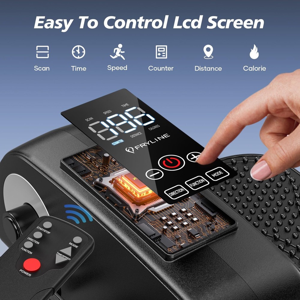 Under Desk Elliptical Machine for Senior Mini Elliptical Leg Exerciser with R...