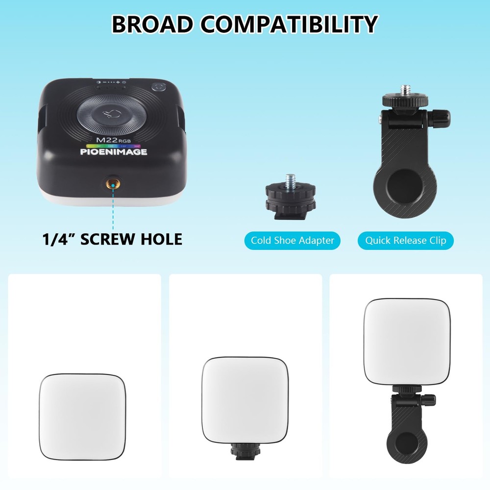 RGB Video Lights, Portable Camera Lights, LED Camera Light with Quick Release...