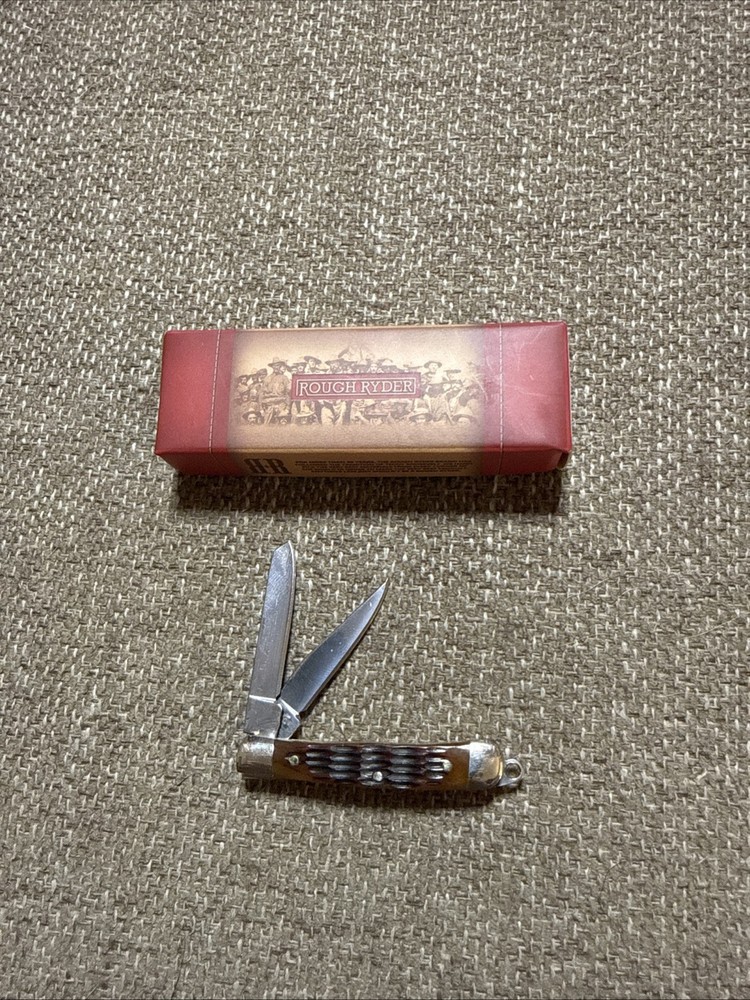 Rough Rider Tiny Trapper Amber Bone RR807 Stainless Folding Knife