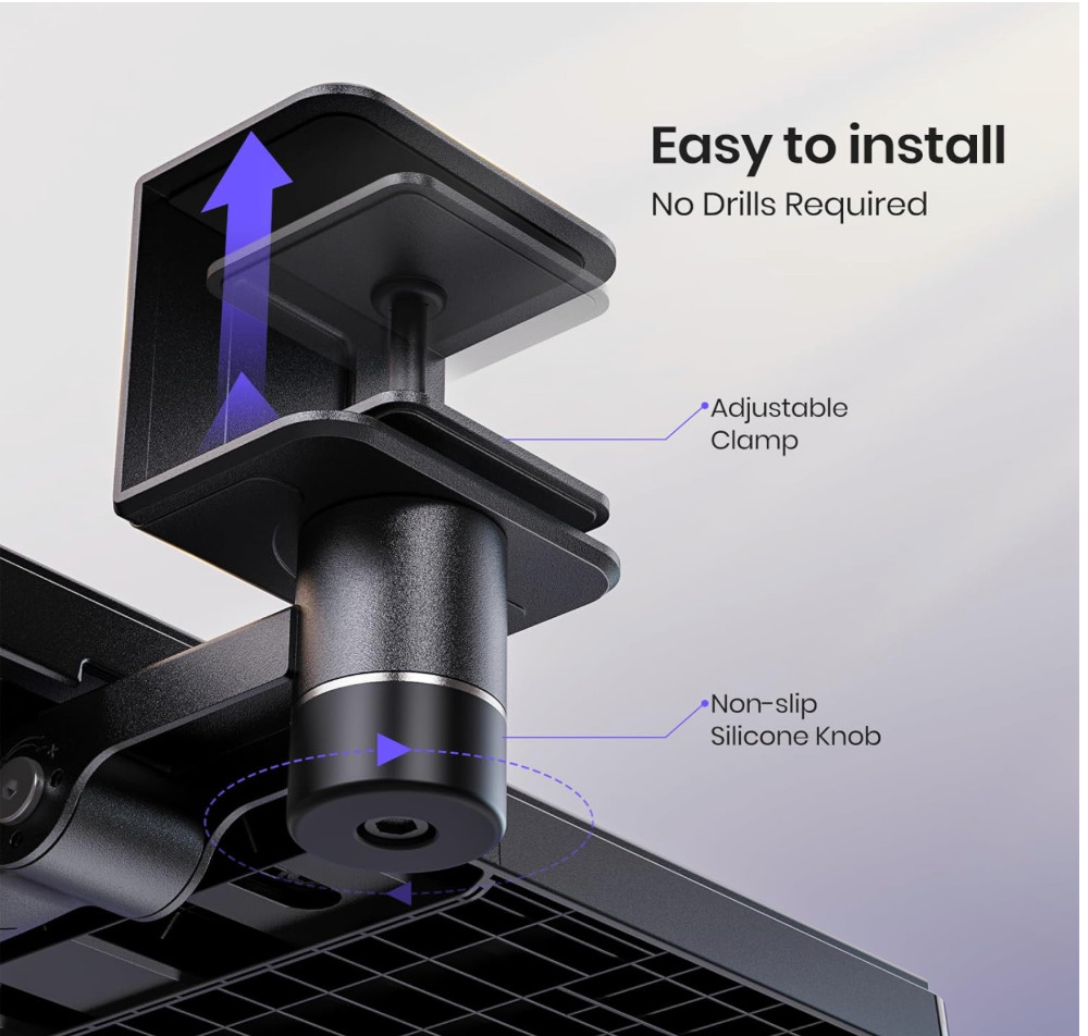 Klearlook Keyboard Tray Under Desk with 360° Rotation, Adjustable Ergonomic