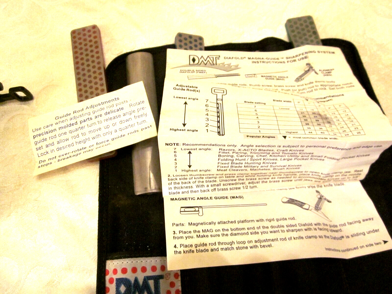 DMT Diafold Magna-Guide Sharpening System and 5 Stones