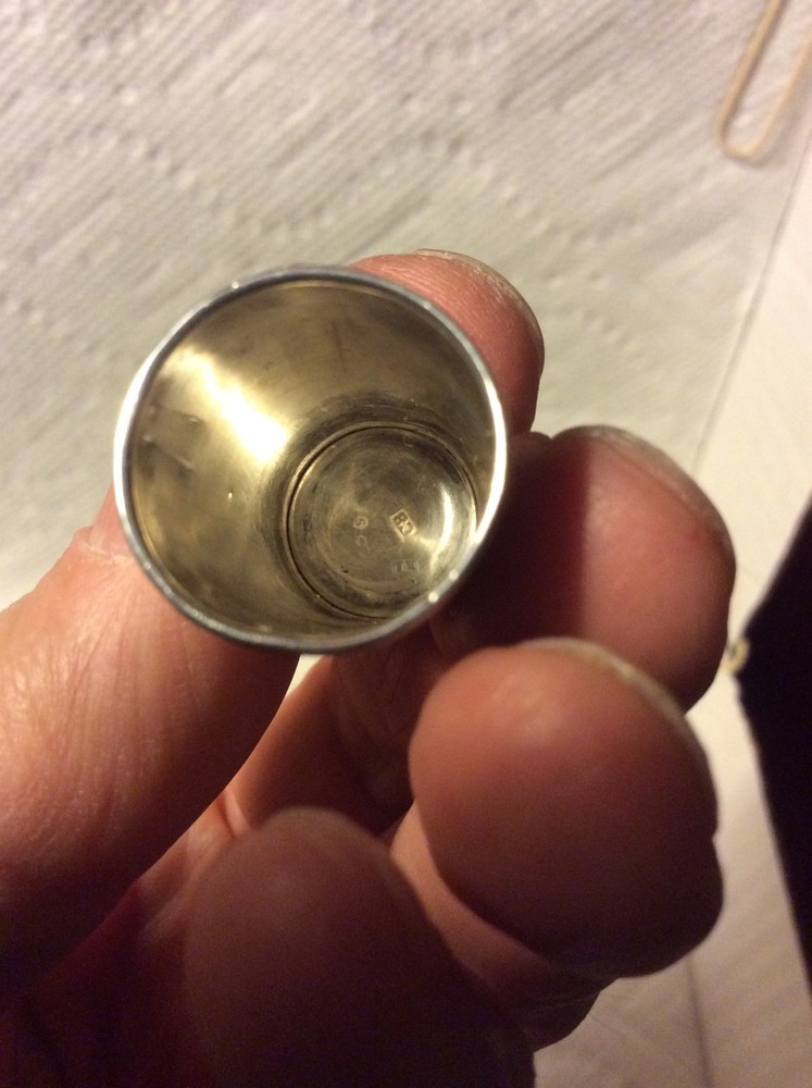 OLD SEWING-EARLY BRITE CUT ANTIQUE SILVER THIMBLE